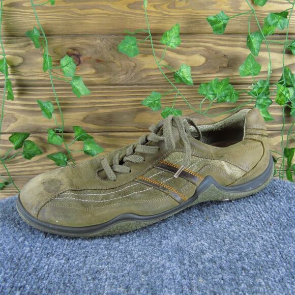 Ecco Men's Sneaker‎ Brown Leather Size 45 Medium Used 2025 - Picture 1 of 7